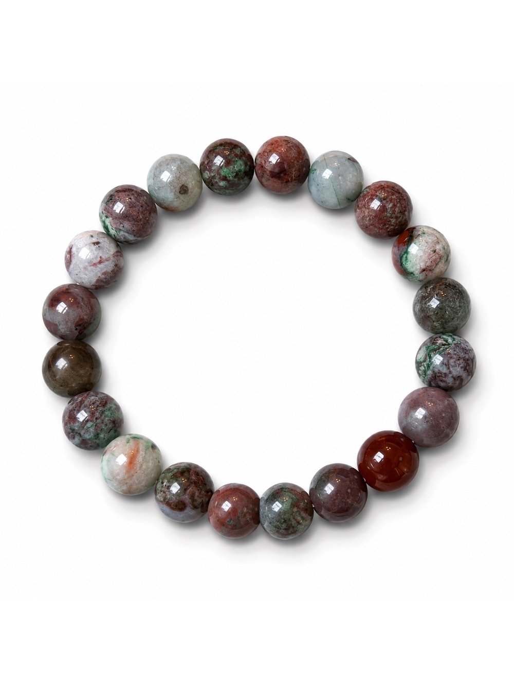 Brown Green Chrysoprase Stretch Bracelet
